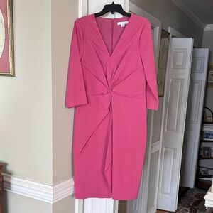 Kay Unger Pink 3/4 Sleeve Dress Sz. 14